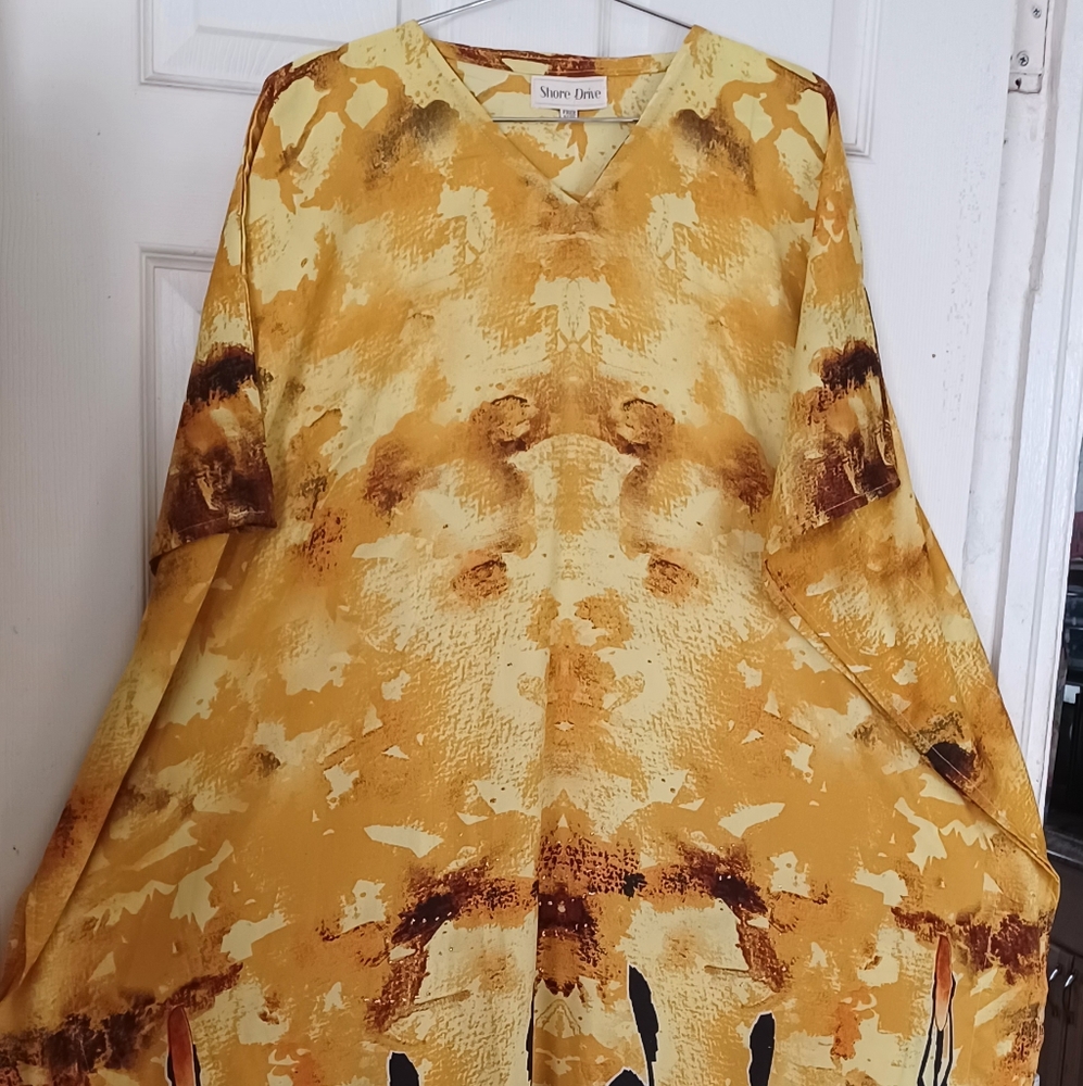Pretty Shore Drive  yellow/orange African dress